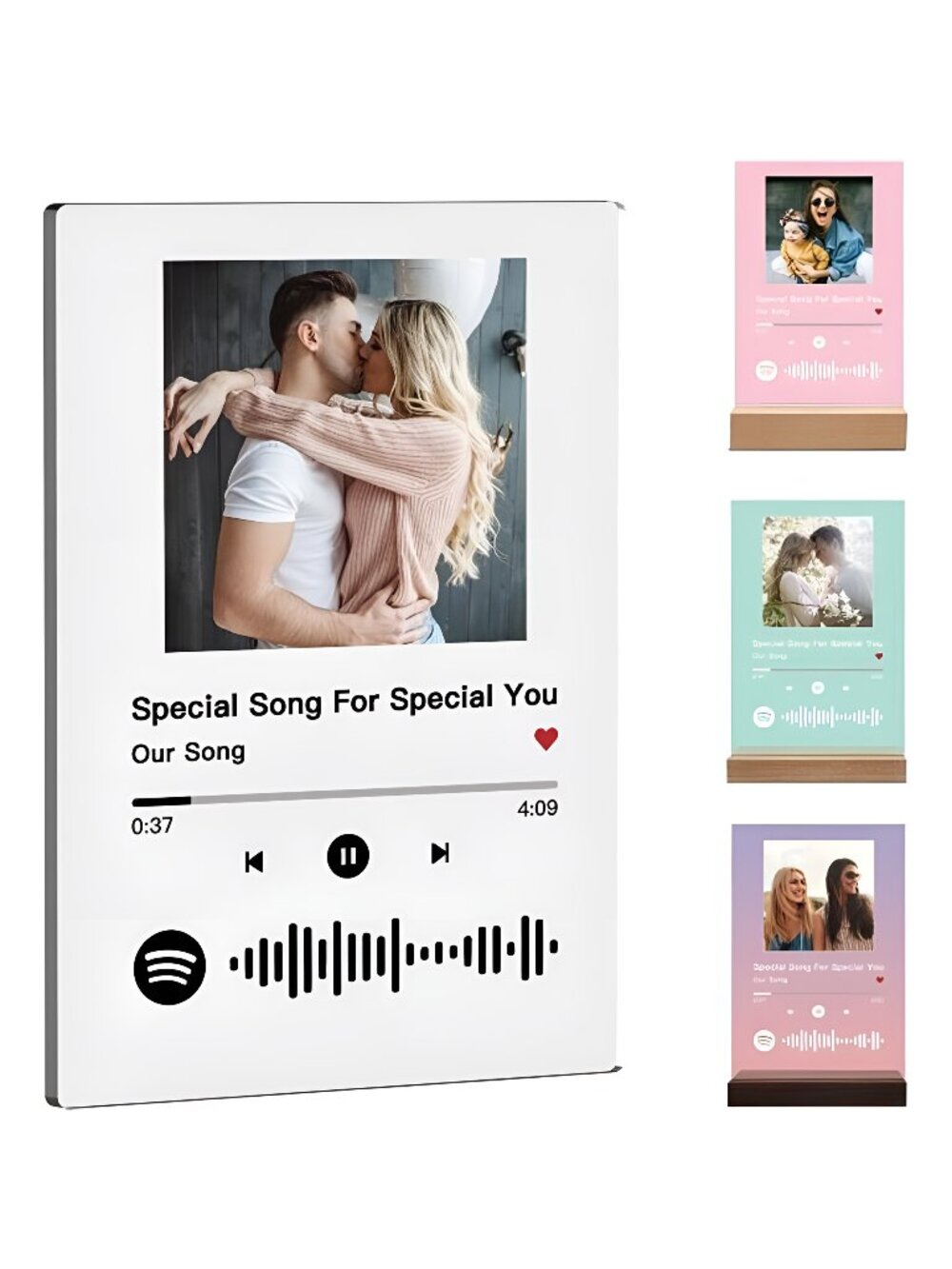 witfox Colorful Custom Spotify Plaque - Customized Photo Gifts, Spotify Glass